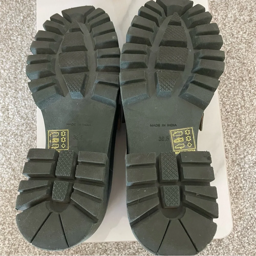 Free People Lyra Lug Sole Green Loafers Size 39.5/9.5 - Picture 7 of 11